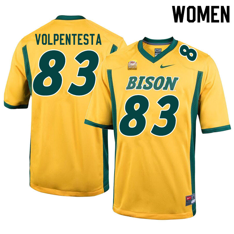 Women #83 Giancarlo Volpentesta North Dakota State Bison College Football Jerseys Sale-Yellow